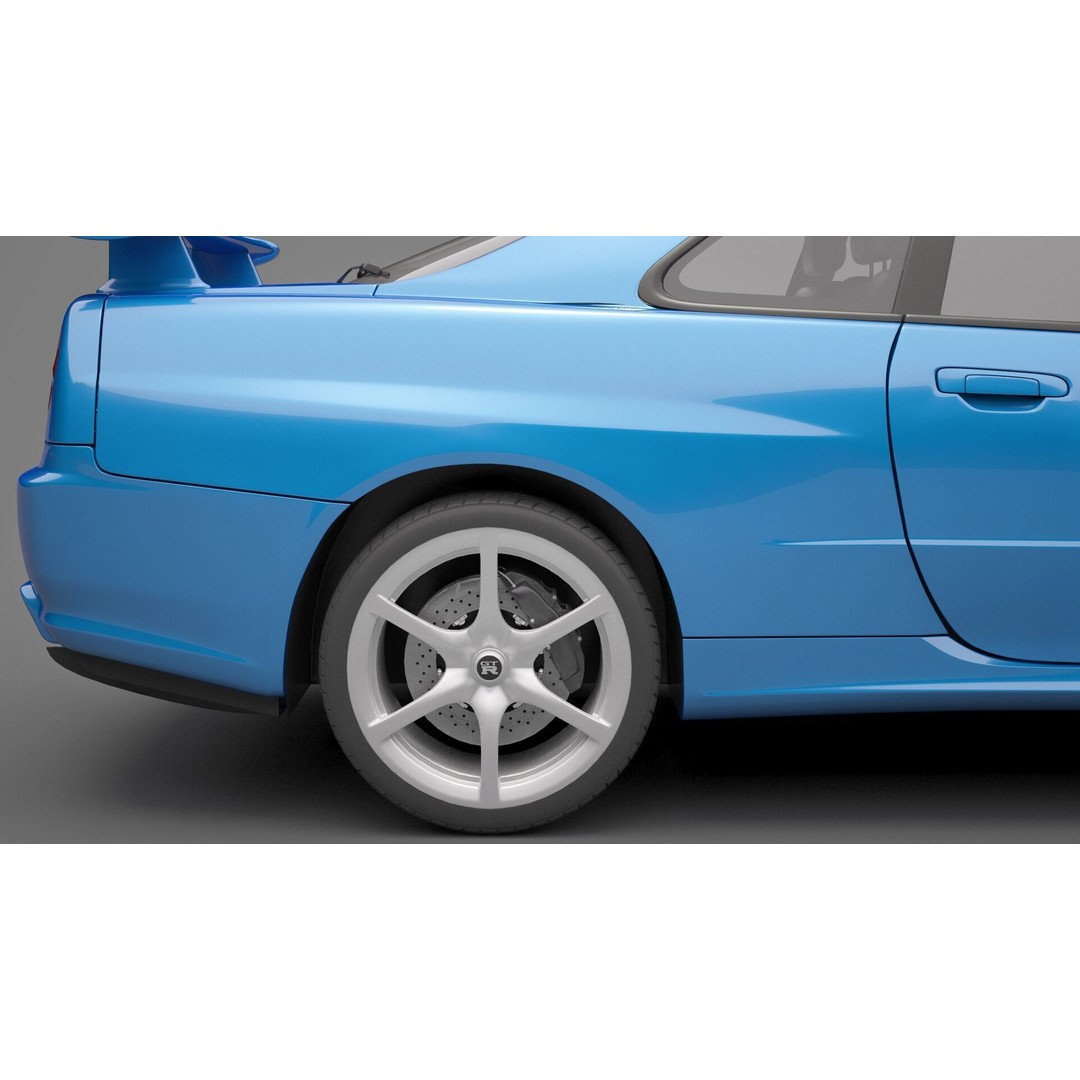 Nissan Skyline GT-R 1999 3D Model – High Poly Vehicle Asset, FBX & OBJ - View 14
