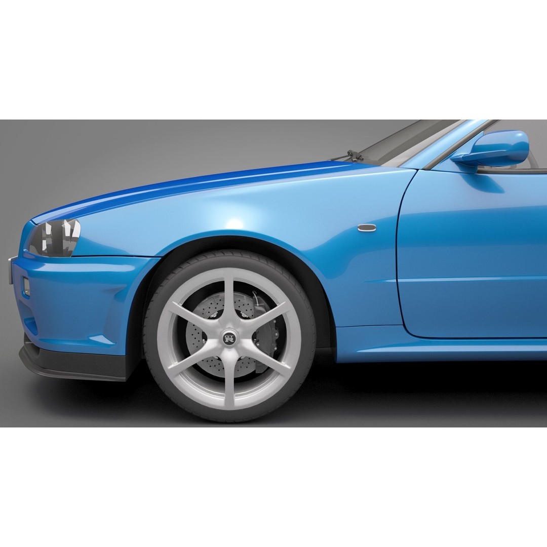Nissan Skyline GT-R 1999 3D Model – High Poly Vehicle Asset, FBX & OBJ - View 15