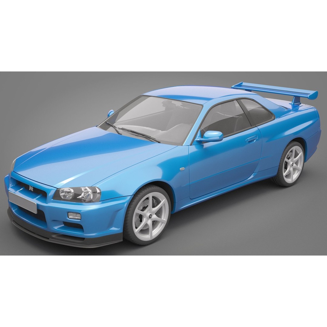 Nissan Skyline GT-R 1999 3D Model – High Poly Vehicle Asset, FBX & OBJ - View 17