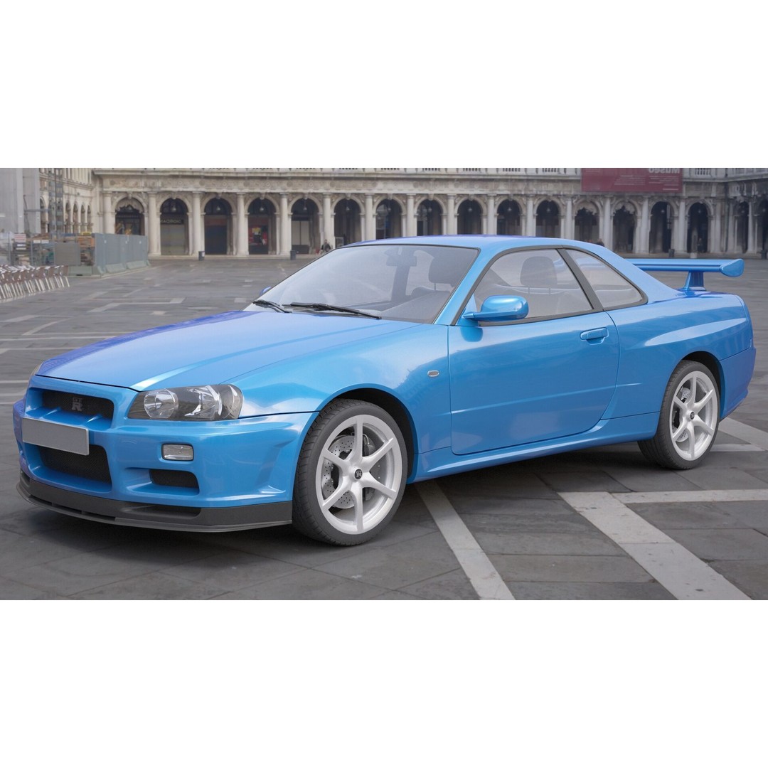 Nissan Skyline GT-R 1999 3D Model – High Poly Vehicle Asset, FBX & OBJ - View 3