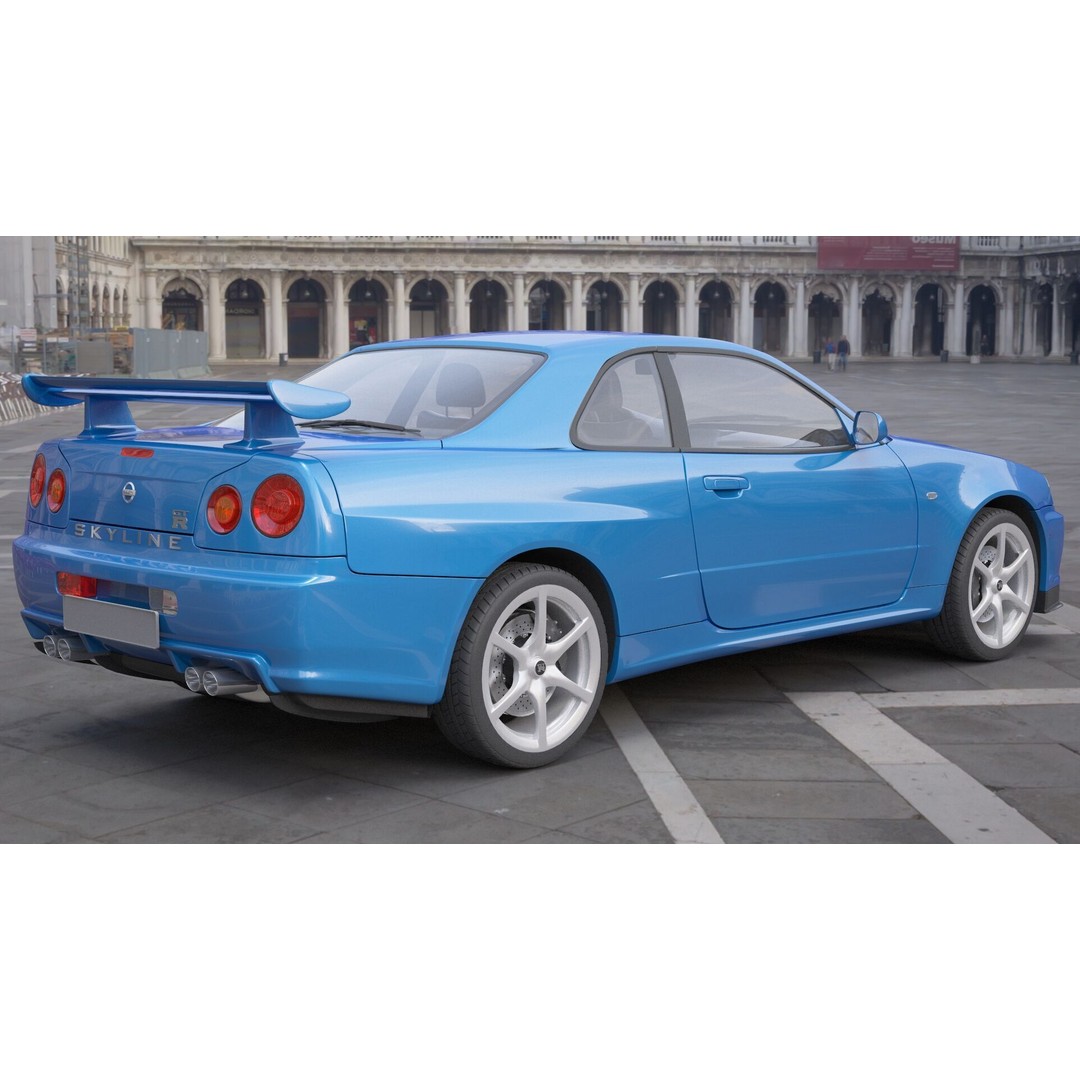Nissan Skyline GT-R 1999 3D Model – High Poly Vehicle Asset, FBX & OBJ - View 4