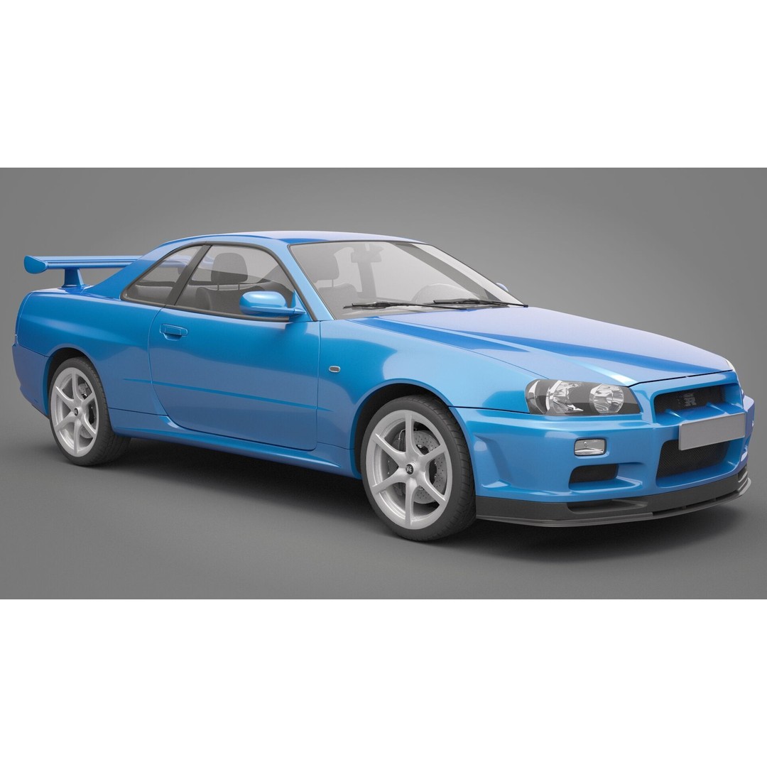 Nissan Skyline GT-R 1999 3D Model – High Poly Vehicle Asset, FBX & OBJ - View 6