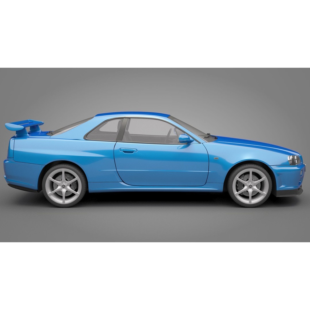 Nissan Skyline GT-R 1999 3D Model – High Poly Vehicle Asset, FBX & OBJ - View 7