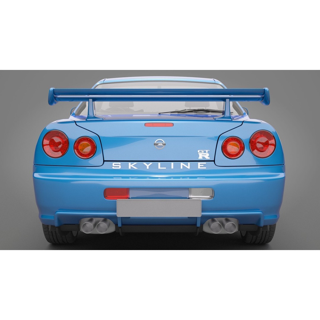 Nissan Skyline GT-R 1999 3D Model – High Poly Vehicle Asset, FBX & OBJ - View 9