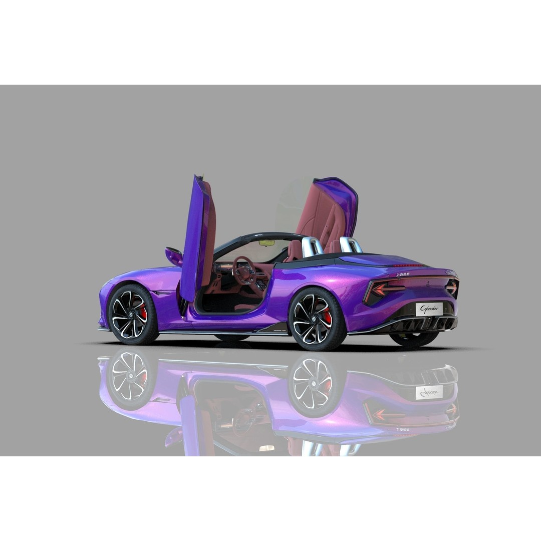 MG Cyberster 3D Model – High Poly Sport Car Interior, FBX, OBJ, Blender - View 19