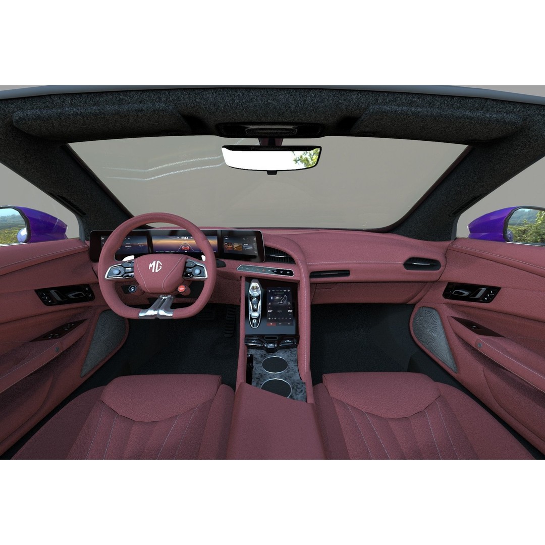 MG Cyberster 3D Model – High Poly Sport Car Interior, FBX, OBJ, Blender - View 20
