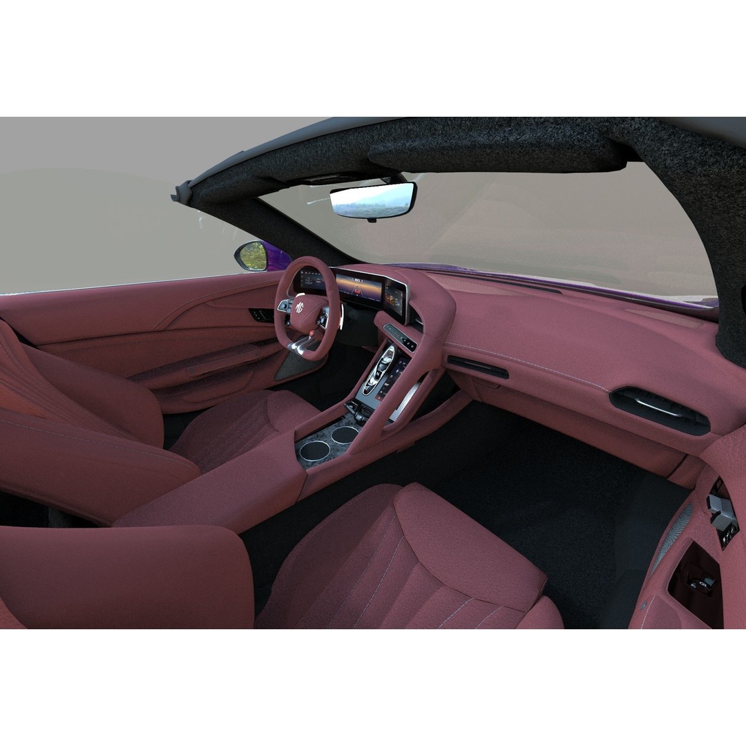 MG Cyberster 3D Model – High Poly Sport Car Interior, FBX, OBJ, Blender - View 22