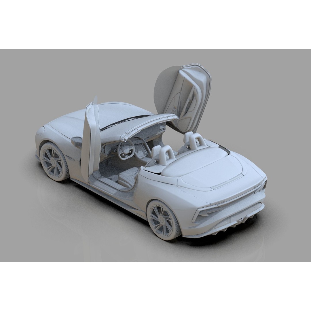 MG Cyberster 3D Model – High Poly Sport Car Interior, FBX, OBJ, Blender - View 35