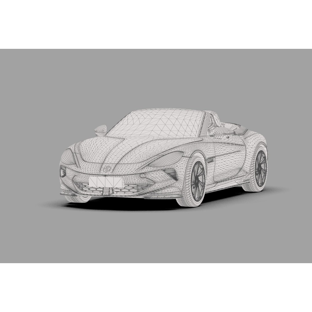 MG Cyberster 3D Model – High Poly Sport Car Interior, FBX, OBJ, Blender - View 38