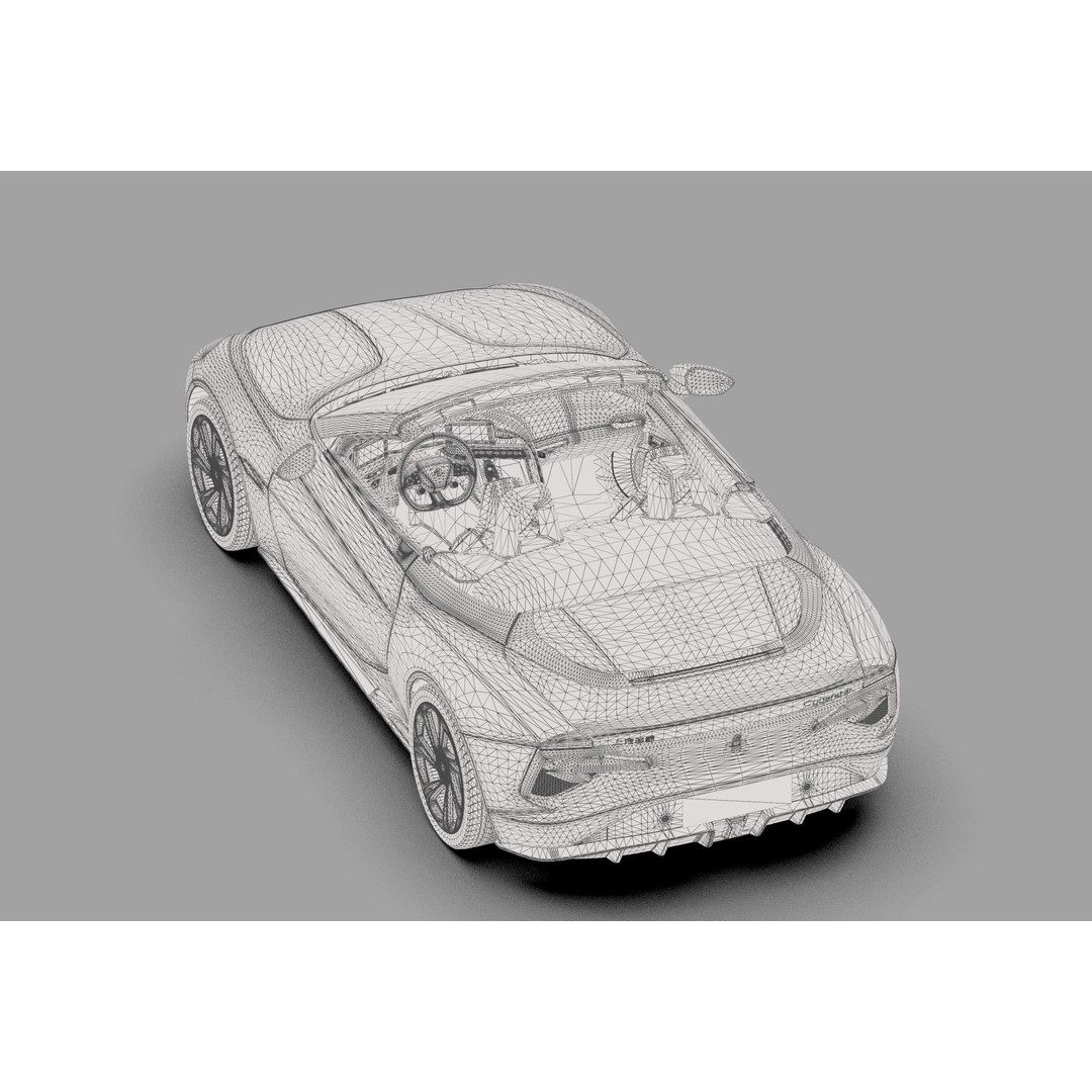 MG Cyberster 3D Model – High Poly Sport Car Interior, FBX, OBJ, Blender - View 41