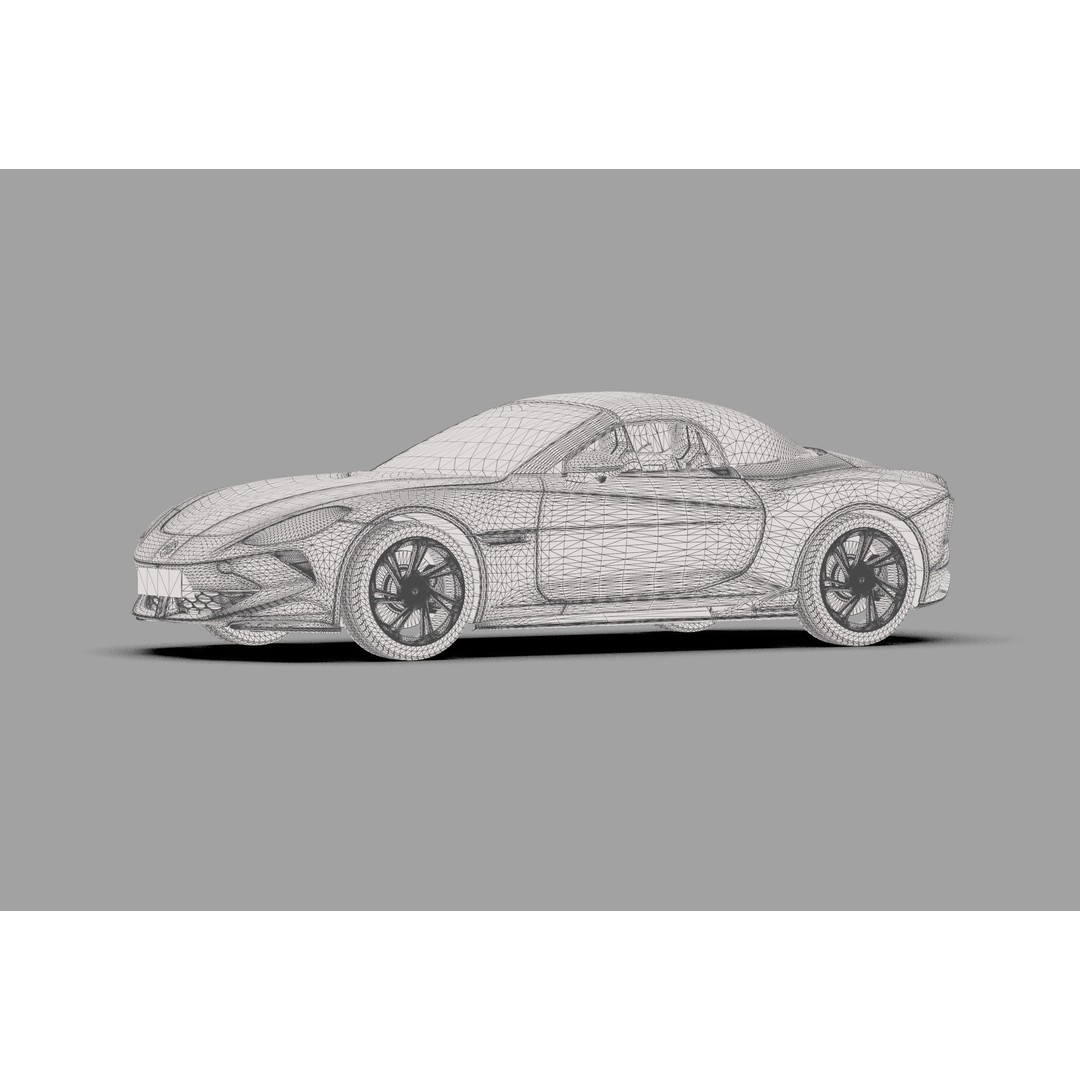 MG Cyberster 3D Model – High Poly Sport Car Interior, FBX, OBJ, Blender - View 42