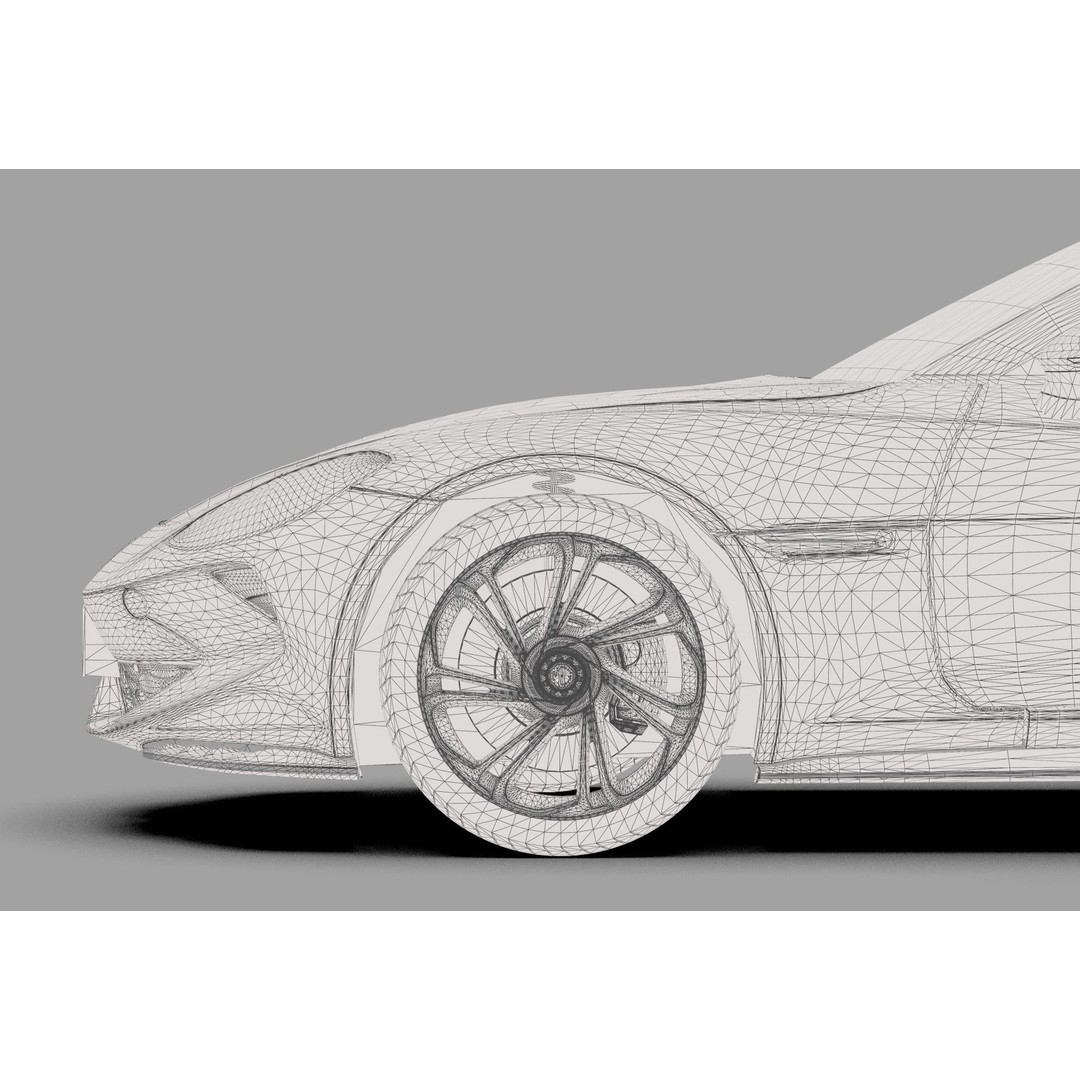 MG Cyberster 3D Model – High Poly Sport Car Interior, FBX, OBJ, Blender - View 44