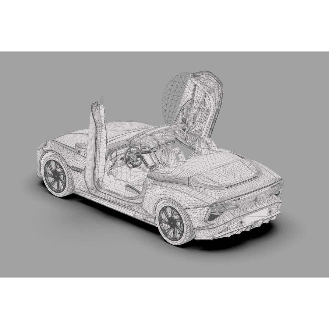 MG Cyberster 3D Model – High Poly Sport Car Interior, FBX, OBJ, Blender - View 45