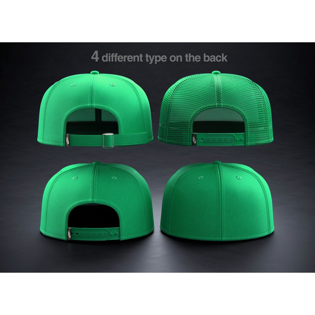 Baseball Cap 3D Model – Realistic Snapback Design, FBX, OBJ - View 5