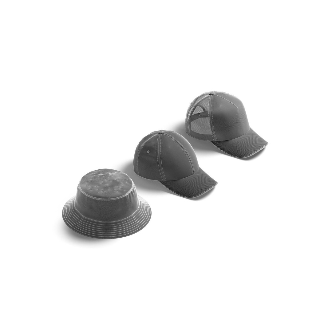 Baseball Cap 3D Model – Trucker Bucket Hat, PBR Textures, FBX
