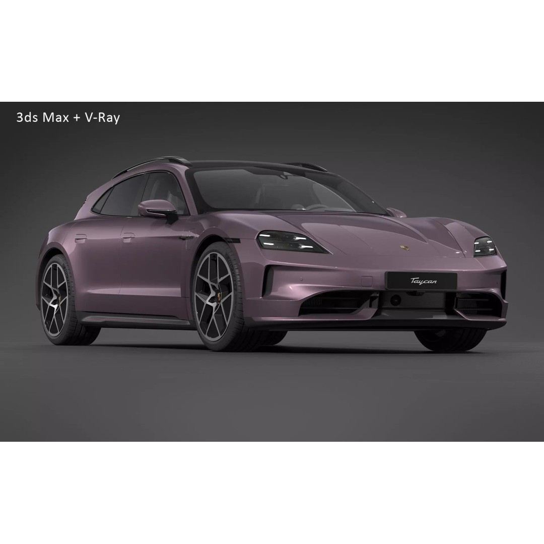 2025 Porsche Taycan Sport Turismo 3D Model – High Poly Game Asset, PBR Textures - View 30