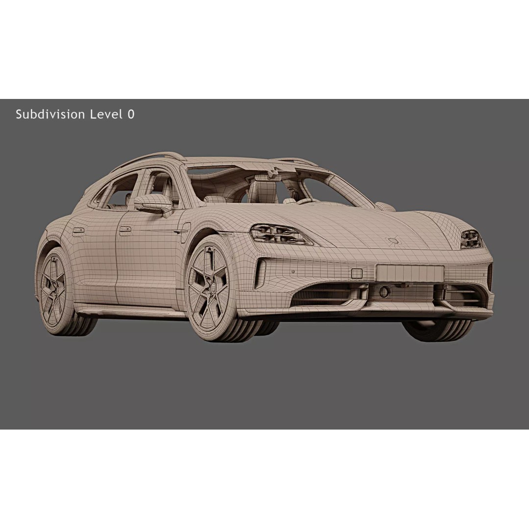 2025 Porsche Taycan Sport Turismo 3D Model – High Poly Game Asset, PBR Textures - View 31