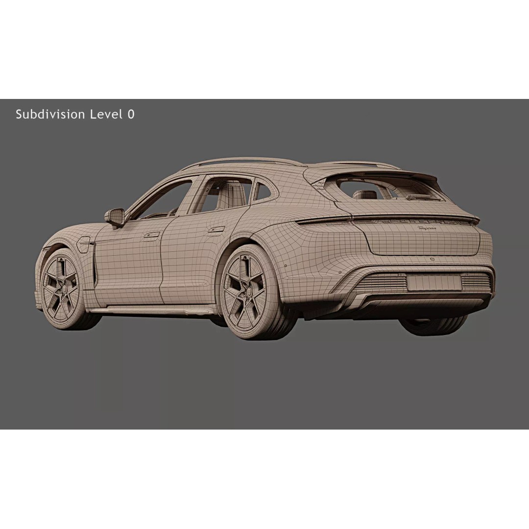 2025 Porsche Taycan Sport Turismo 3D Model – High Poly Game Asset, PBR Textures - View 32