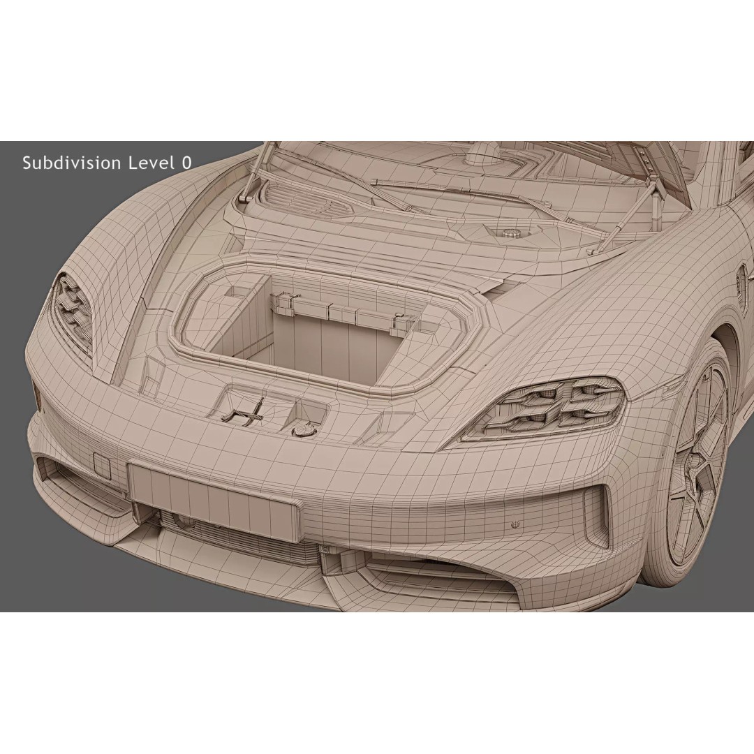 2025 Porsche Taycan Sport Turismo 3D Model – High Poly Game Asset, PBR Textures - View 35