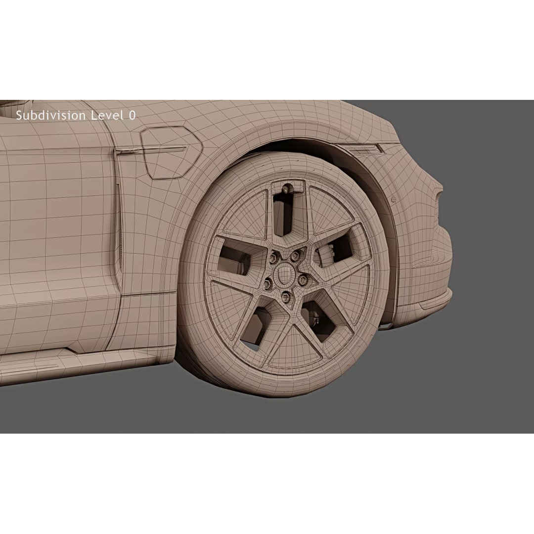 2025 Porsche Taycan Sport Turismo 3D Model – High Poly Game Asset, PBR Textures - View 36
