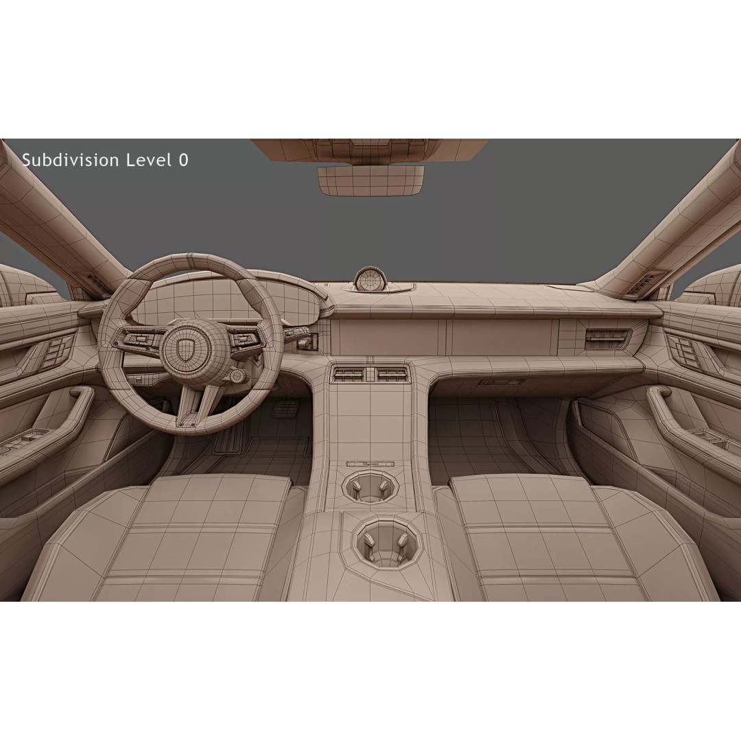 2025 Porsche Taycan Sport Turismo 3D Model – High Poly Game Asset, PBR Textures - View 37