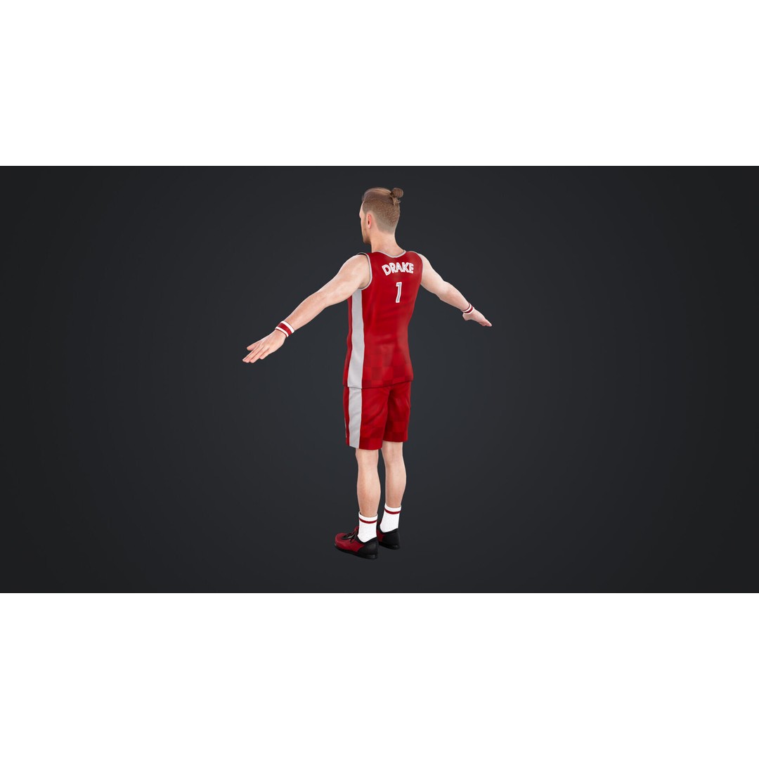 Basketball Players 3D Model – Rigged Character with PBR Textures, FBX - View 10