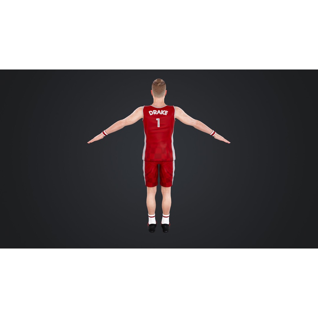 Basketball Players 3D Model – Rigged Character with PBR Textures, FBX - View 11
