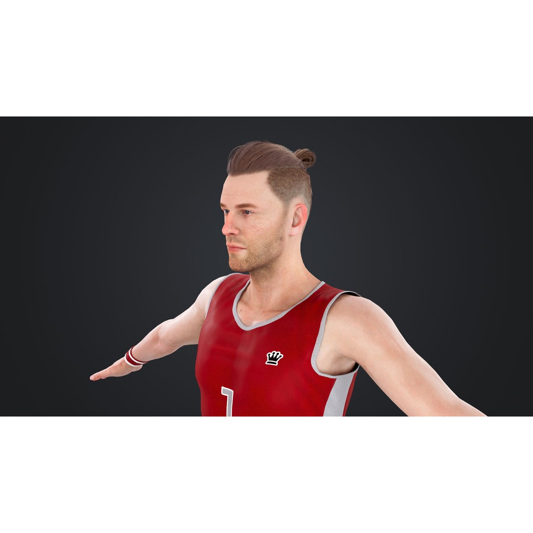 Basketball Players 3D Model – Rigged Character with PBR Textures, FBX - View 13