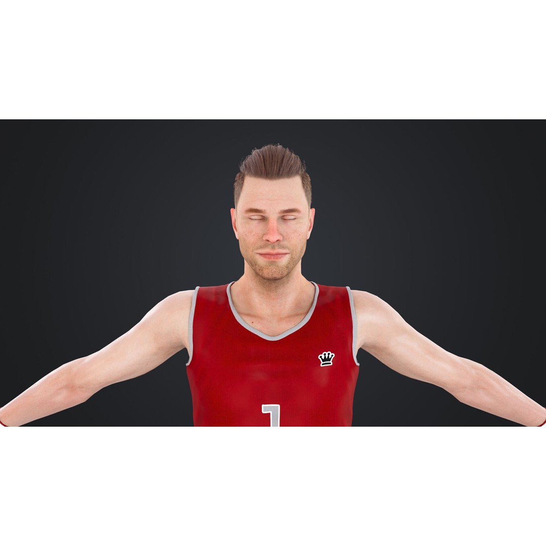Basketball Players 3D Model – Rigged Character with PBR Textures, FBX - View 21
