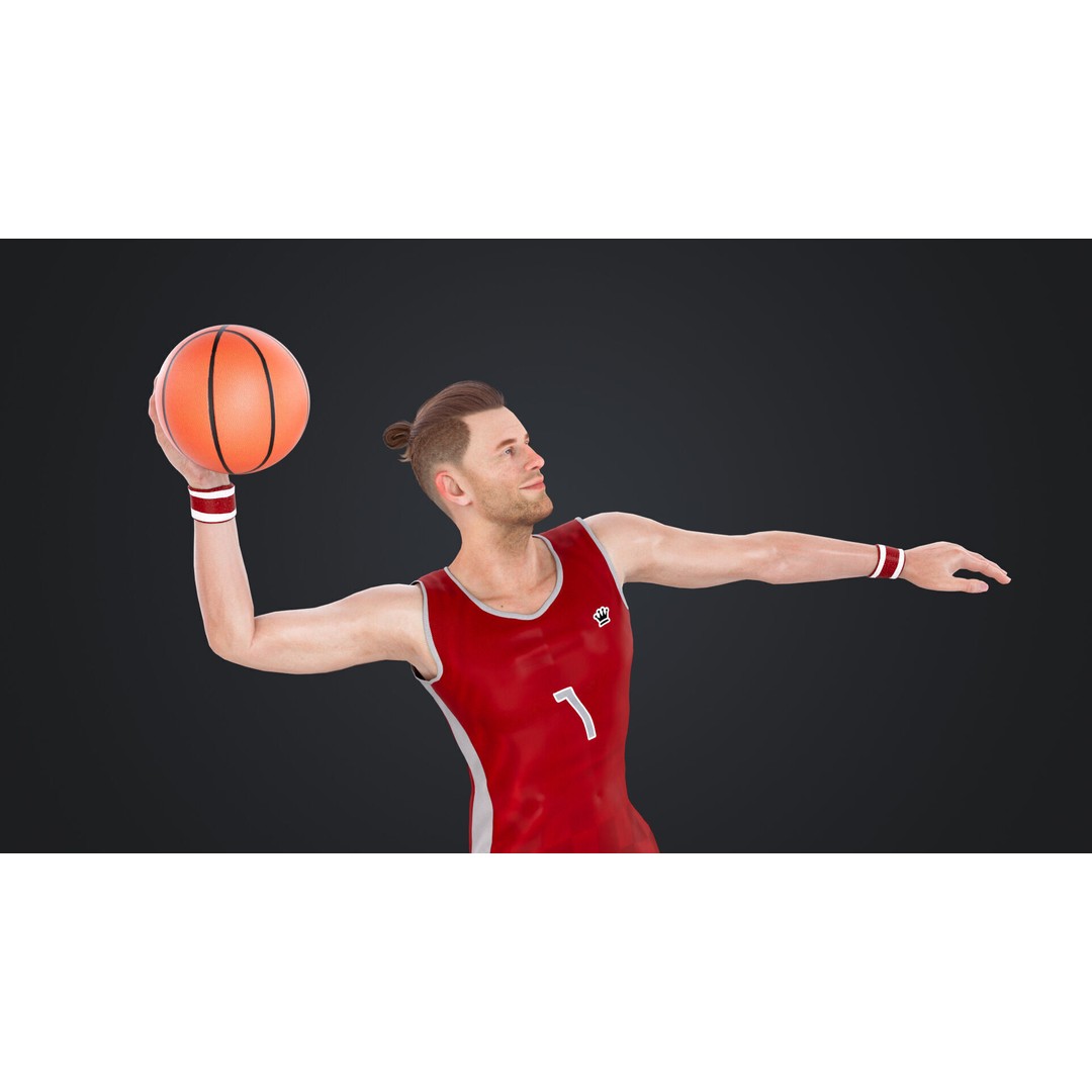 Basketball Players 3D Model – Rigged Character with PBR Textures, FBX - View 4