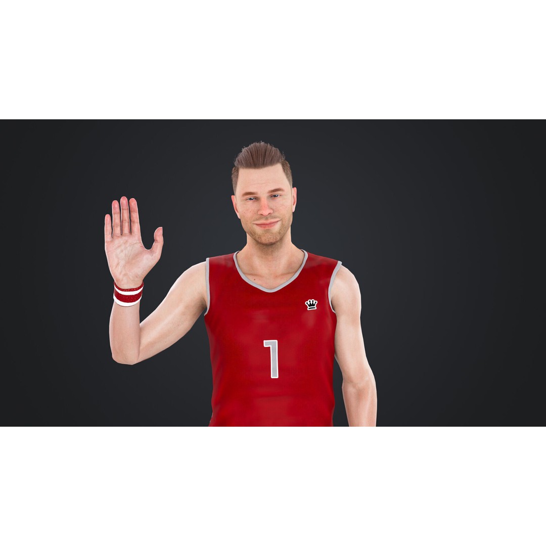 Basketball Players 3D Model – Rigged Character with PBR Textures, FBX - View 5