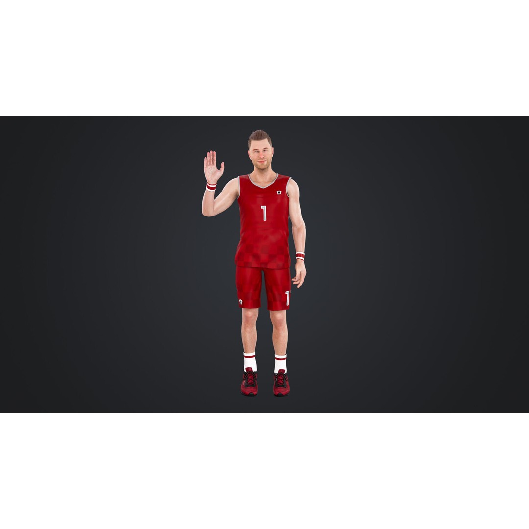 Basketball Players 3D Model – Rigged Character with PBR Textures, FBX - View 6