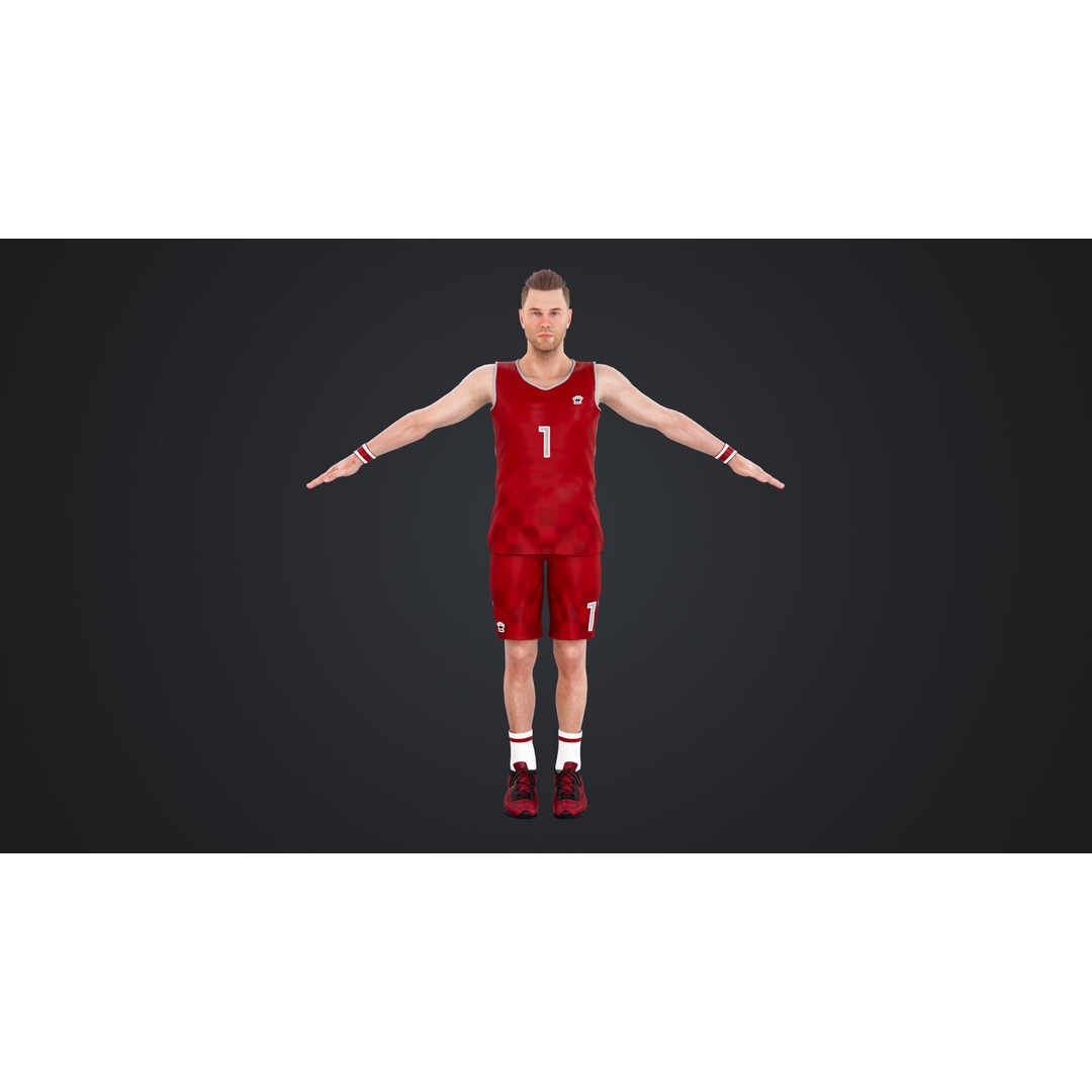 Basketball Players 3D Model – Rigged Character with PBR Textures, FBX - View 7