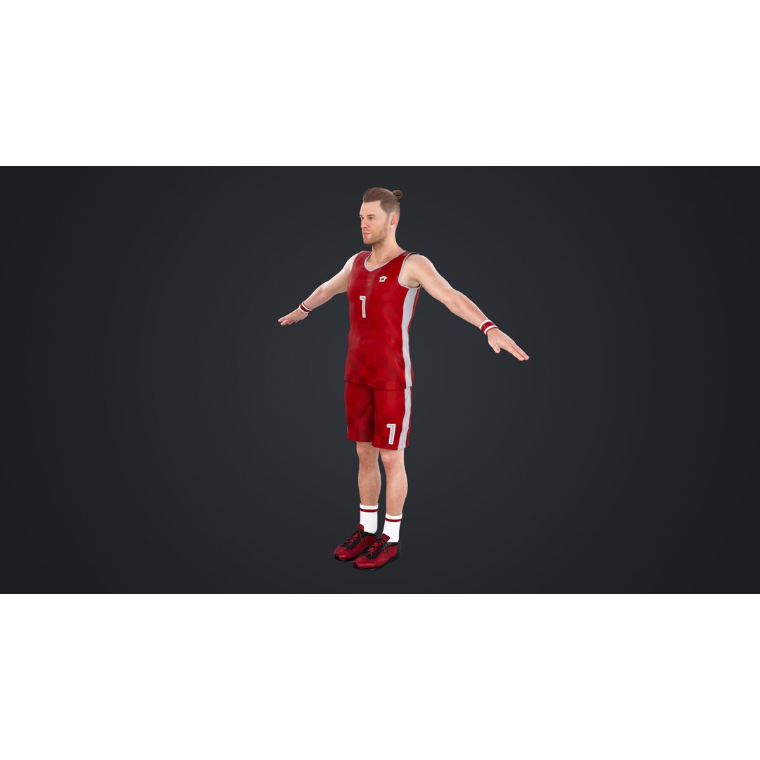 Basketball Players 3D Model – Rigged Character with PBR Textures, FBX - View 8