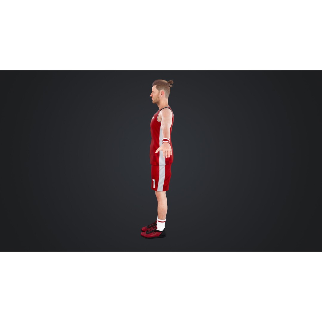 Basketball Players 3D Model – Rigged Character with PBR Textures, FBX - View 9