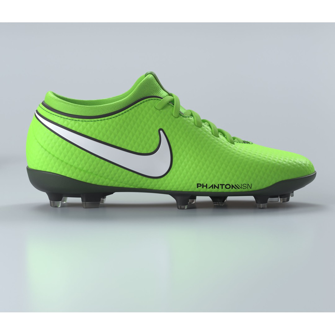 Green Football Boots 3D Model – Photorealistic Footwear, FBX, OBJ - View 3