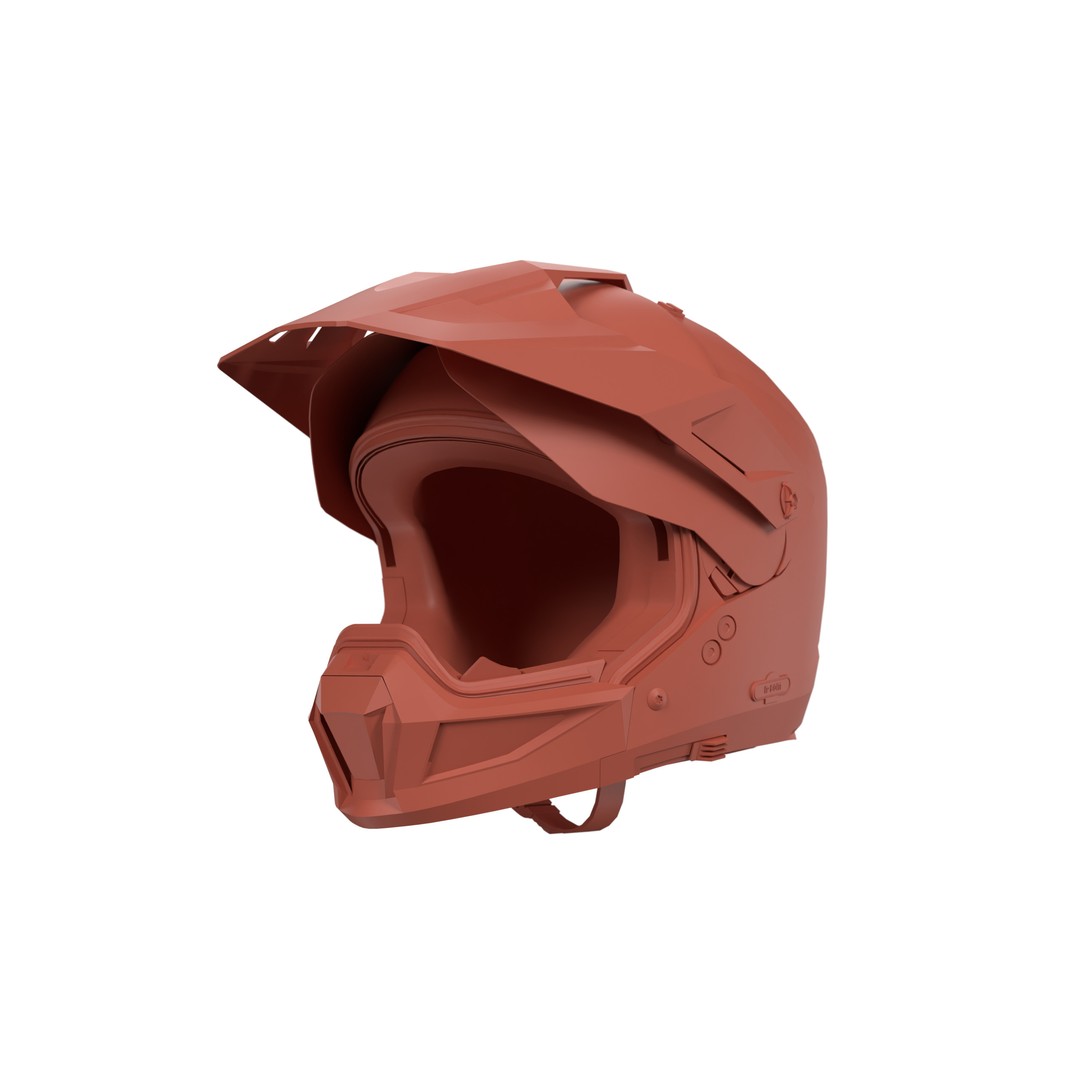 Modular Motorcycle Helmet 3D Model – Low Poly Game Asset, FBX - View 22
