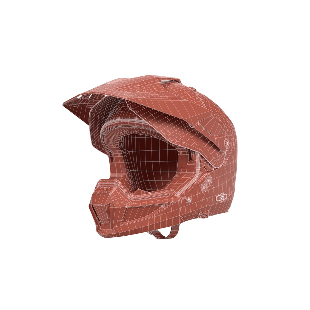 Modular Motorcycle Helmet 3D Model – Low Poly Game Asset, FBX - View 23