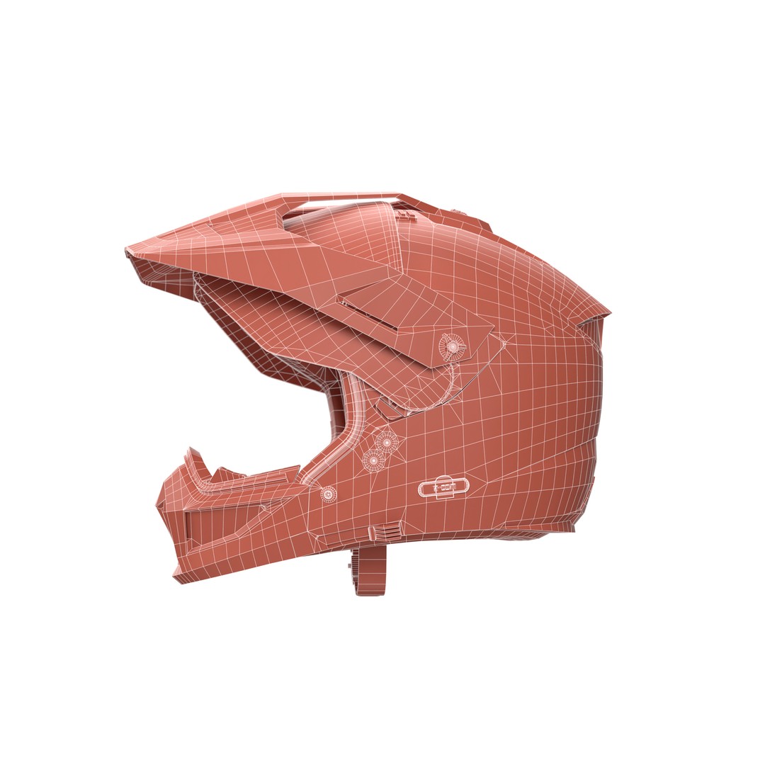 Modular Motorcycle Helmet 3D Model – Low Poly Game Asset, FBX - View 25