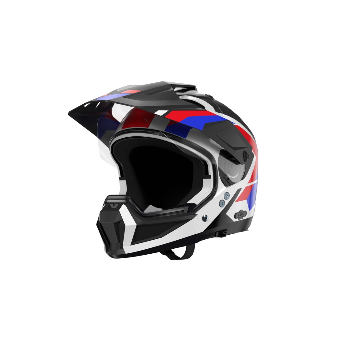 Modular Motorcycle Helmet 3D Model – Low Poly Game Asset, FBX - View 3