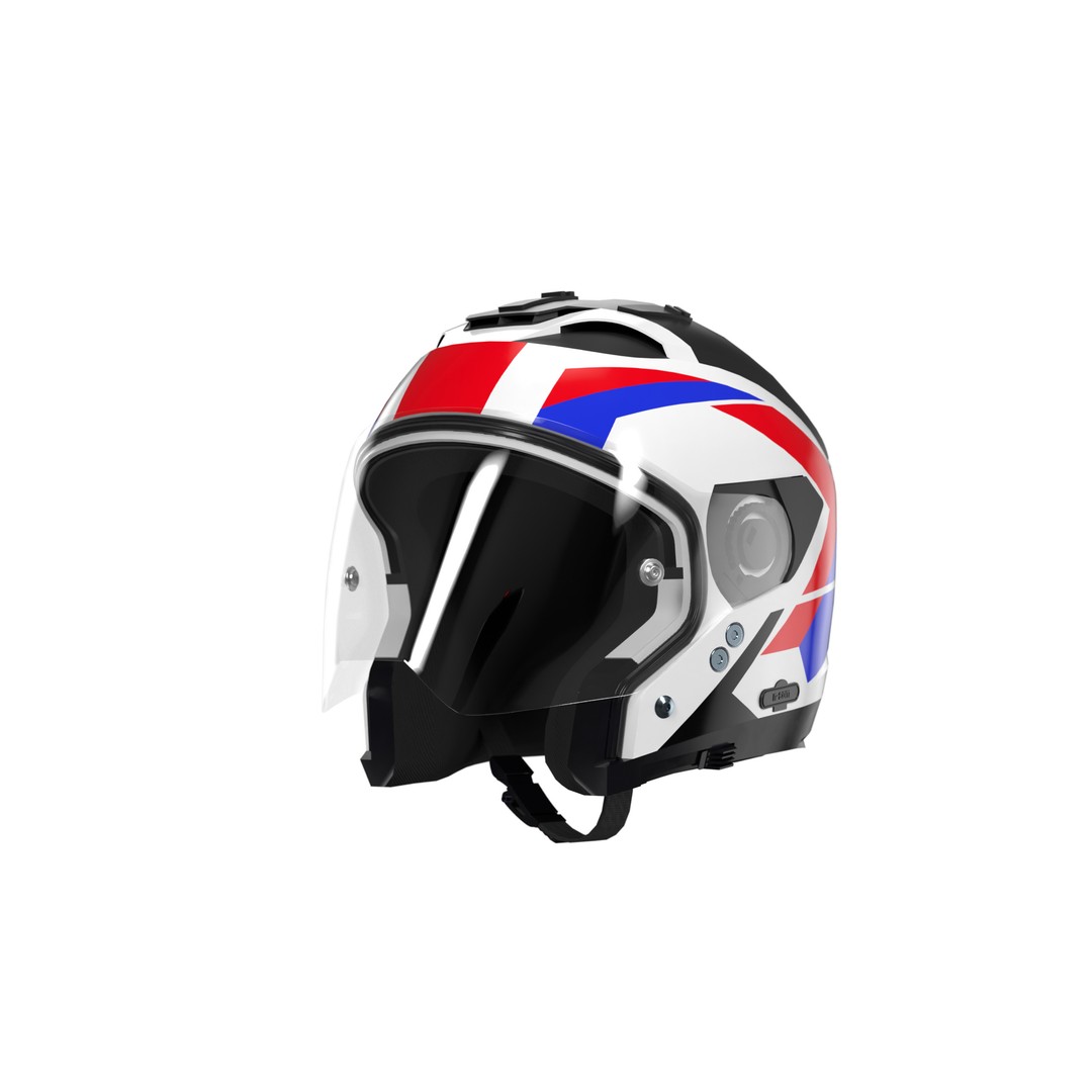 Modular Motorcycle Helmet 3D Model – Low Poly Game Asset, FBX - View 4