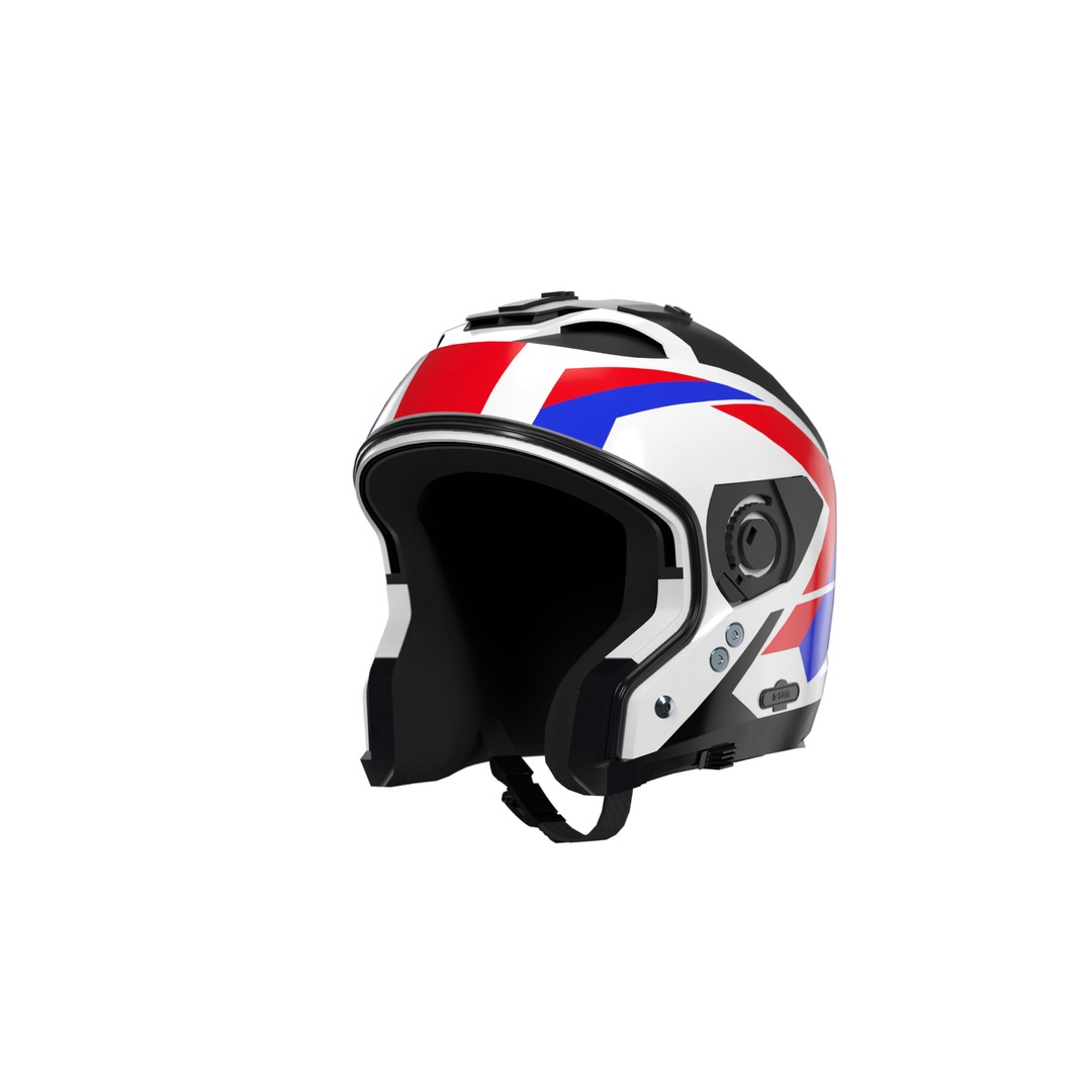 Modular Motorcycle Helmet 3D Model – Low Poly Game Asset, FBX - View 7