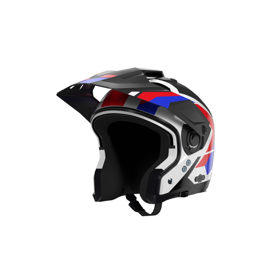 Modular Motorcycle Helmet 3D Model – Low Poly Game Asset, FBX - View 8