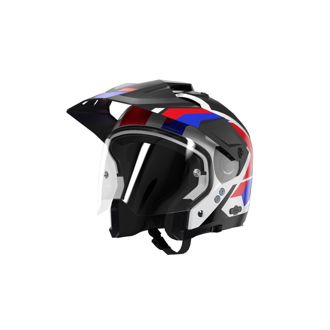 Modular Motorcycle Helmet 3D Model – Low Poly Game Asset, FBX - View 9