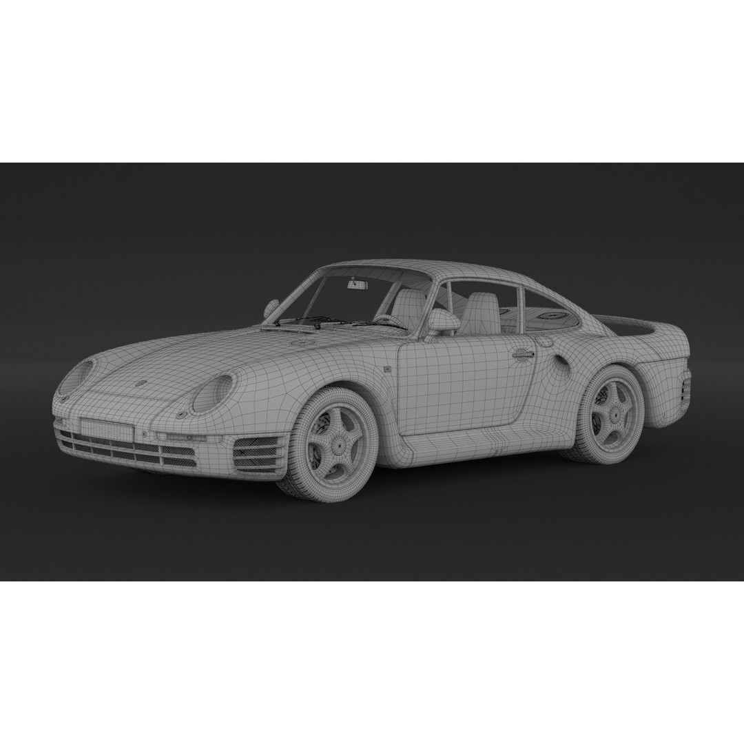 Porsche 959 3D Model – High Poly Sport Car Asset, FBX, OBJ - View 10