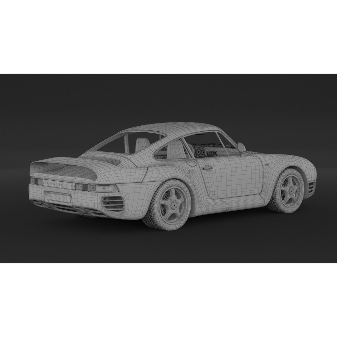 Porsche 959 3D Model – High Poly Sport Car Asset, FBX, OBJ - View 11