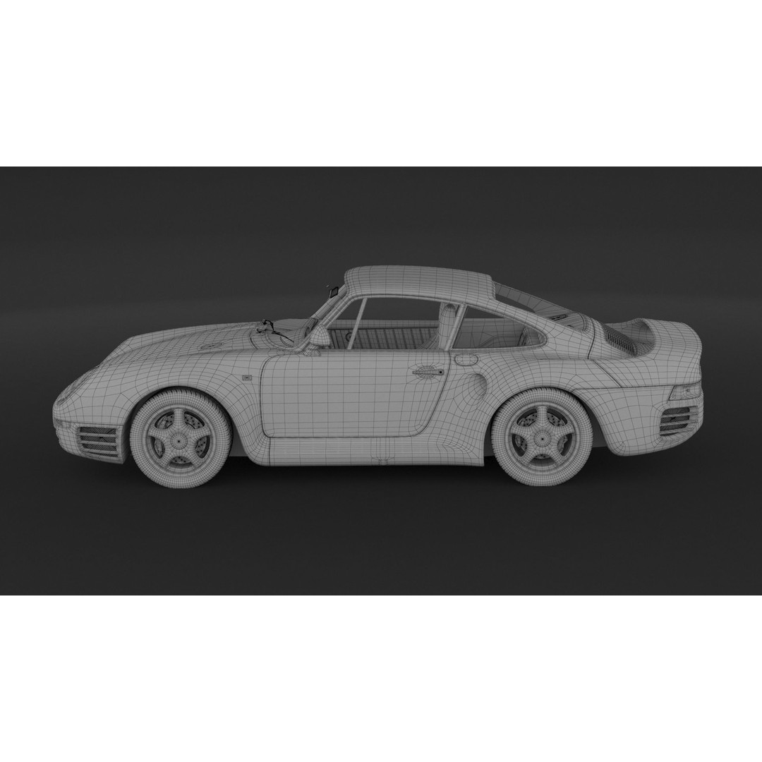 Porsche 959 3D Model – High Poly Sport Car Asset, FBX, OBJ - View 12