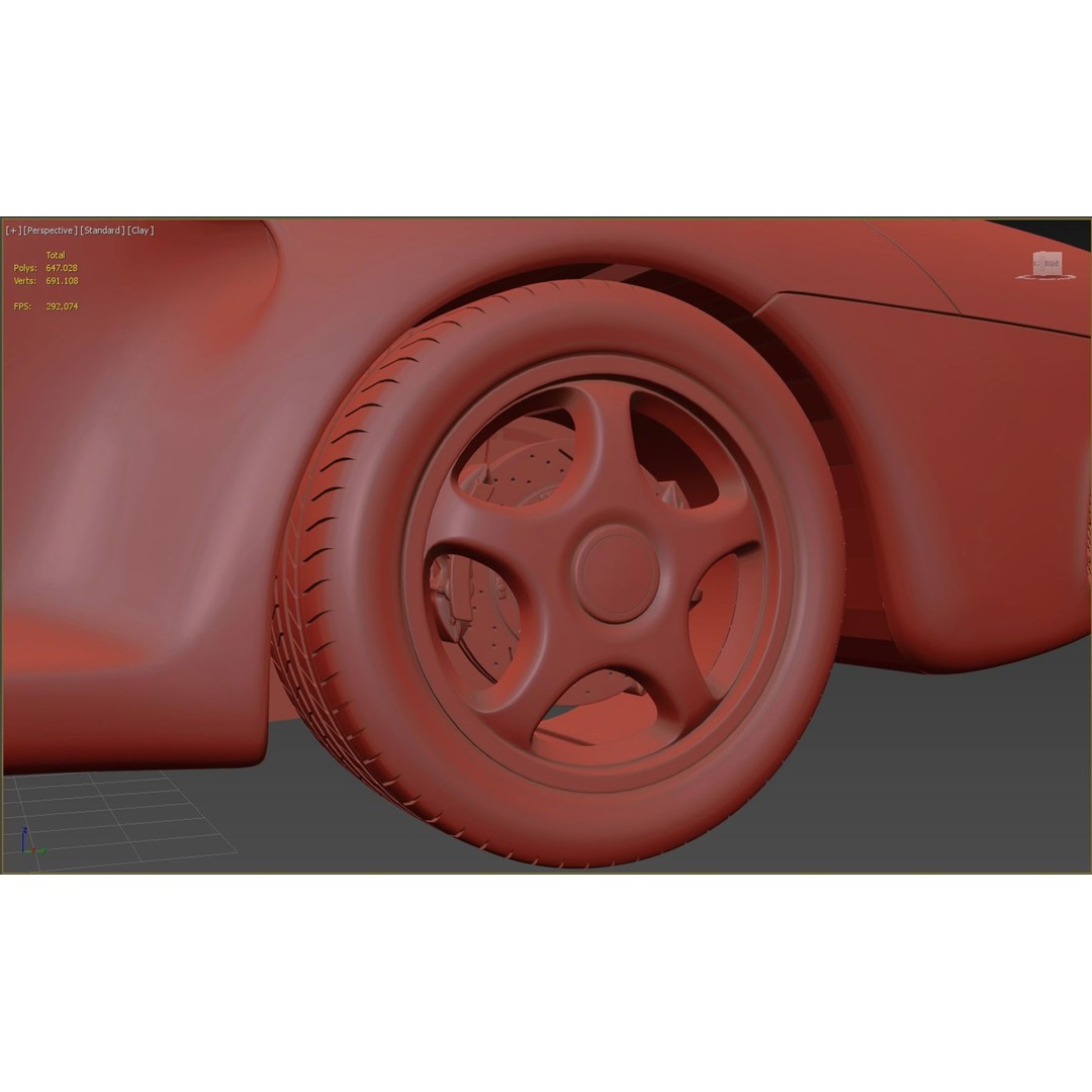 Porsche 959 3D Model – High Poly Sport Car Asset, FBX, OBJ - View 13
