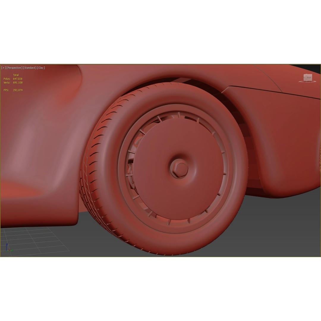 Porsche 959 3D Model – High Poly Sport Car Asset, FBX, OBJ - View 14
