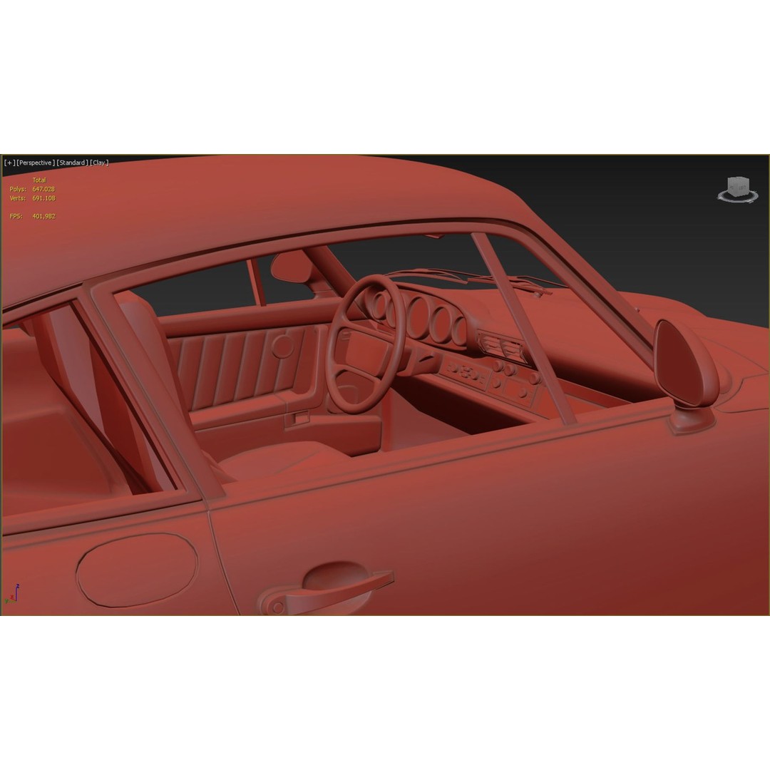 Porsche 959 3D Model – High Poly Sport Car Asset, FBX, OBJ - View 15